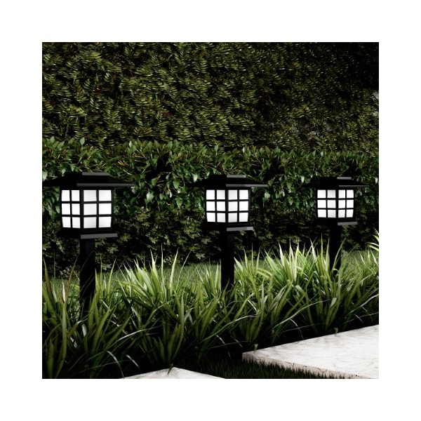 Nature Spring Set of 6 Solar Pathway Coach Lights, 15" Water Resistant Outdoor Stake Lighting for Garden, Landscape 174297QKJ - main
